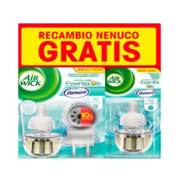 Air Wick Ambientador Pure Difusor+Recambio Nenuco+Recambio GRATIS