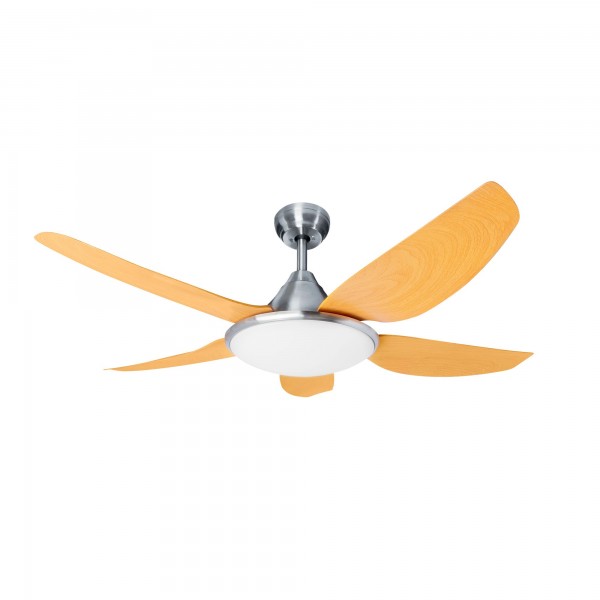 Vent. techo dc madera led 5aspas132cm.