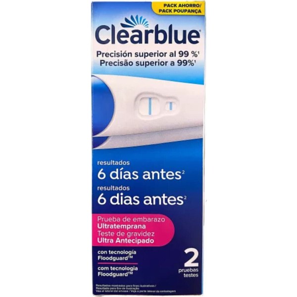 Clearblue Test De Embarazo Ultratemprana 2 Unidades